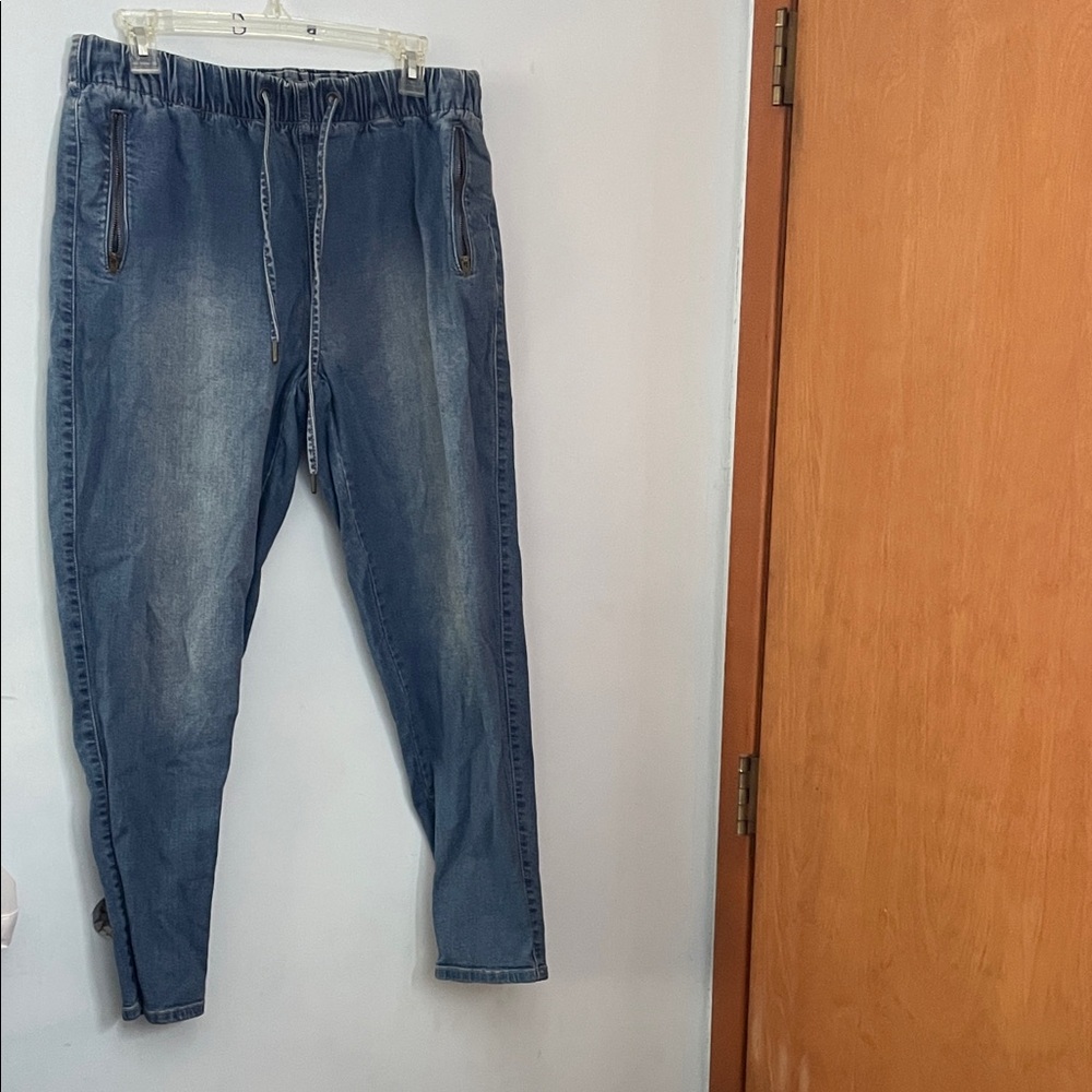 Fashion Nova Light Blue Denim Joggers